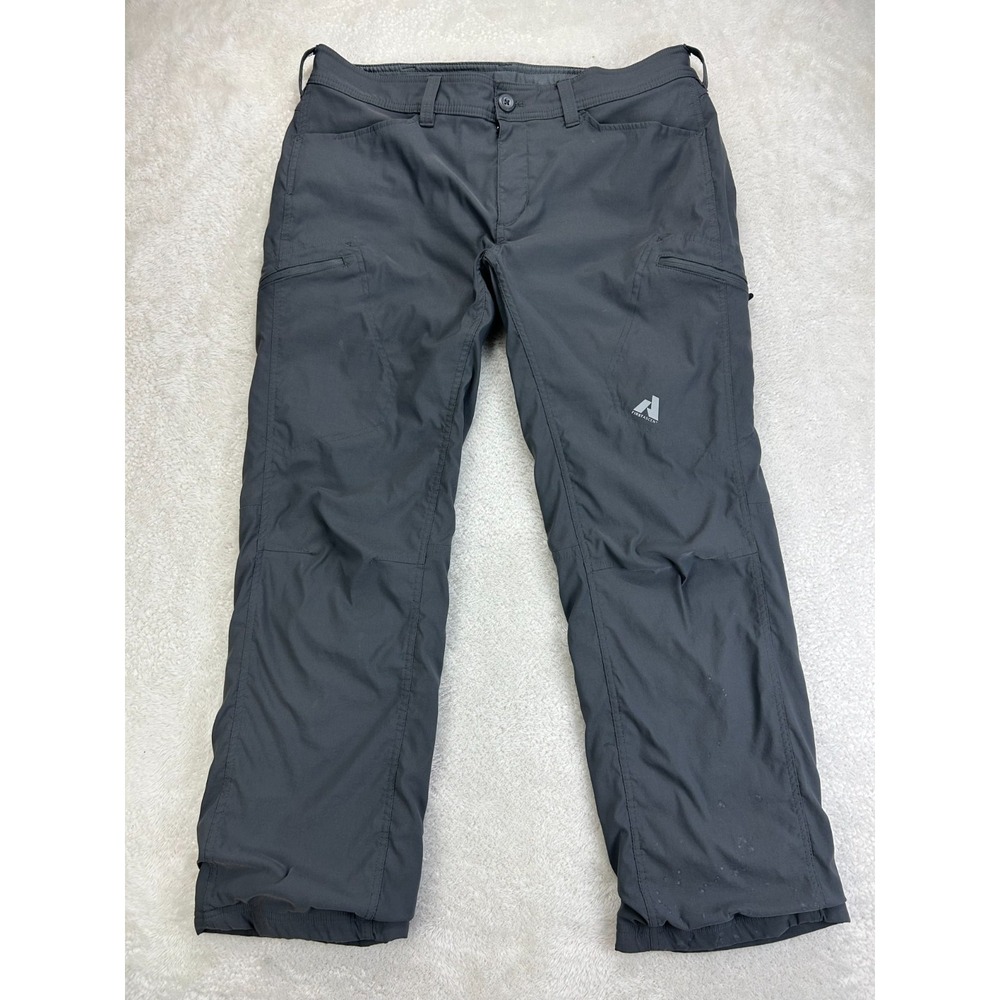 Eddie Bauer First Ascent Pants Mens 36x30 Dark Gray Lined Fleece Travel Hiking